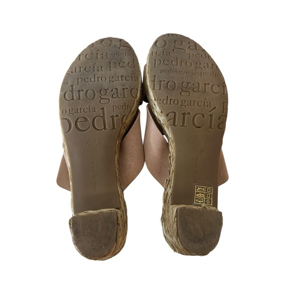 Pedro Garcia Sandals Women's Size 36.5 Braided Raffia Sole Designer Made Spain - Picture 6 of 9